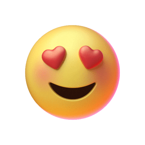 A 3D heart-eyes emoji