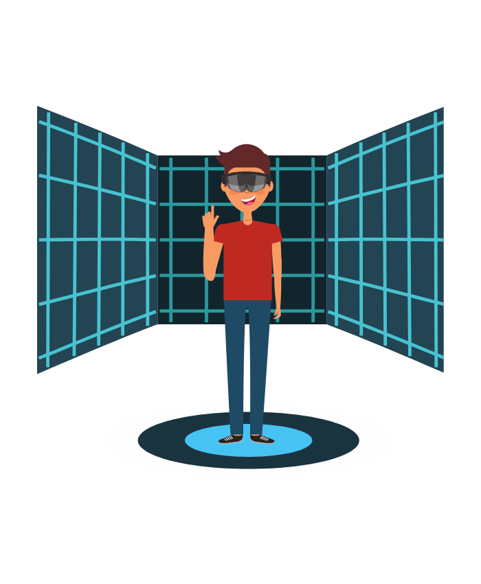 Illustration representing a LensShare room as a shared space.