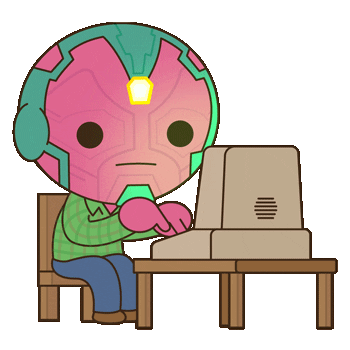 A robot typing on a computer